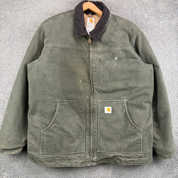 Carhartt Jackets & Blazers - Carhartt Women Moss Green Sandstone Ridge Coat Sherpa Lined WC061 MOS XL Regular